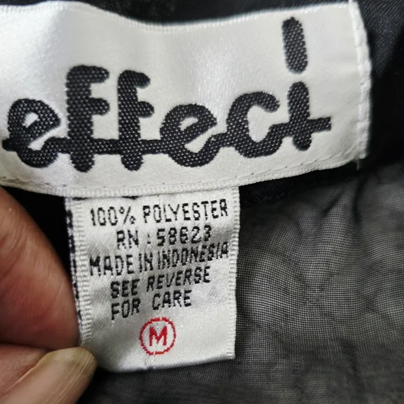 Effeci Black  Floral Mesh Button Up Blouse Size M - Picture 5 of 10